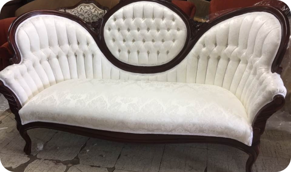 Upholstery DC after photo of classic reupholstered sofa